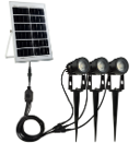 Spot sur piquet + panneau solaire (lot de 3)